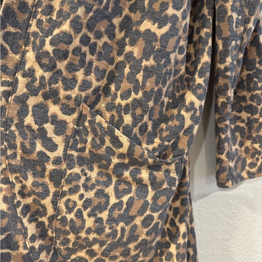 Ivoire Leopard Print Open Front Cardigan Sweater size Large - Picture 2 of 8